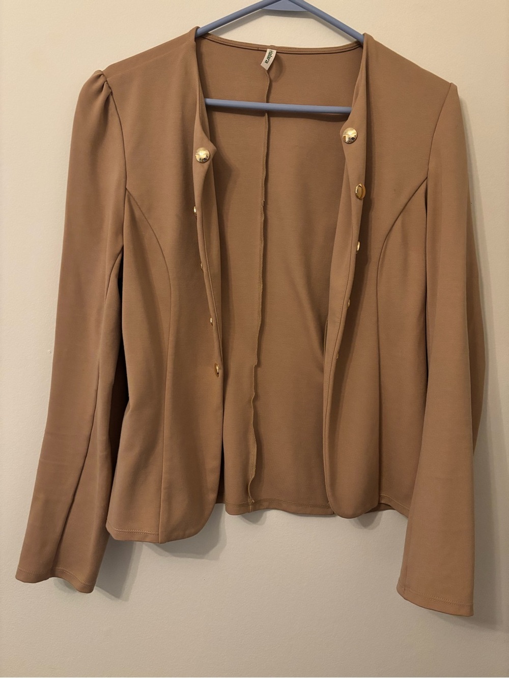 Women’s Camel Button-Front Jacket - Picture 3 of 5